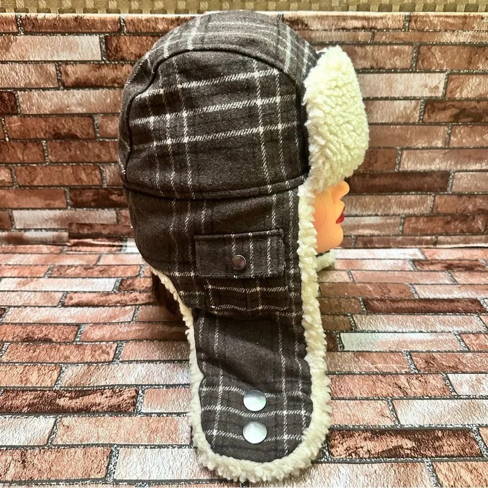 Stetson Men’s plaid Sherpa Trapper winter Hat